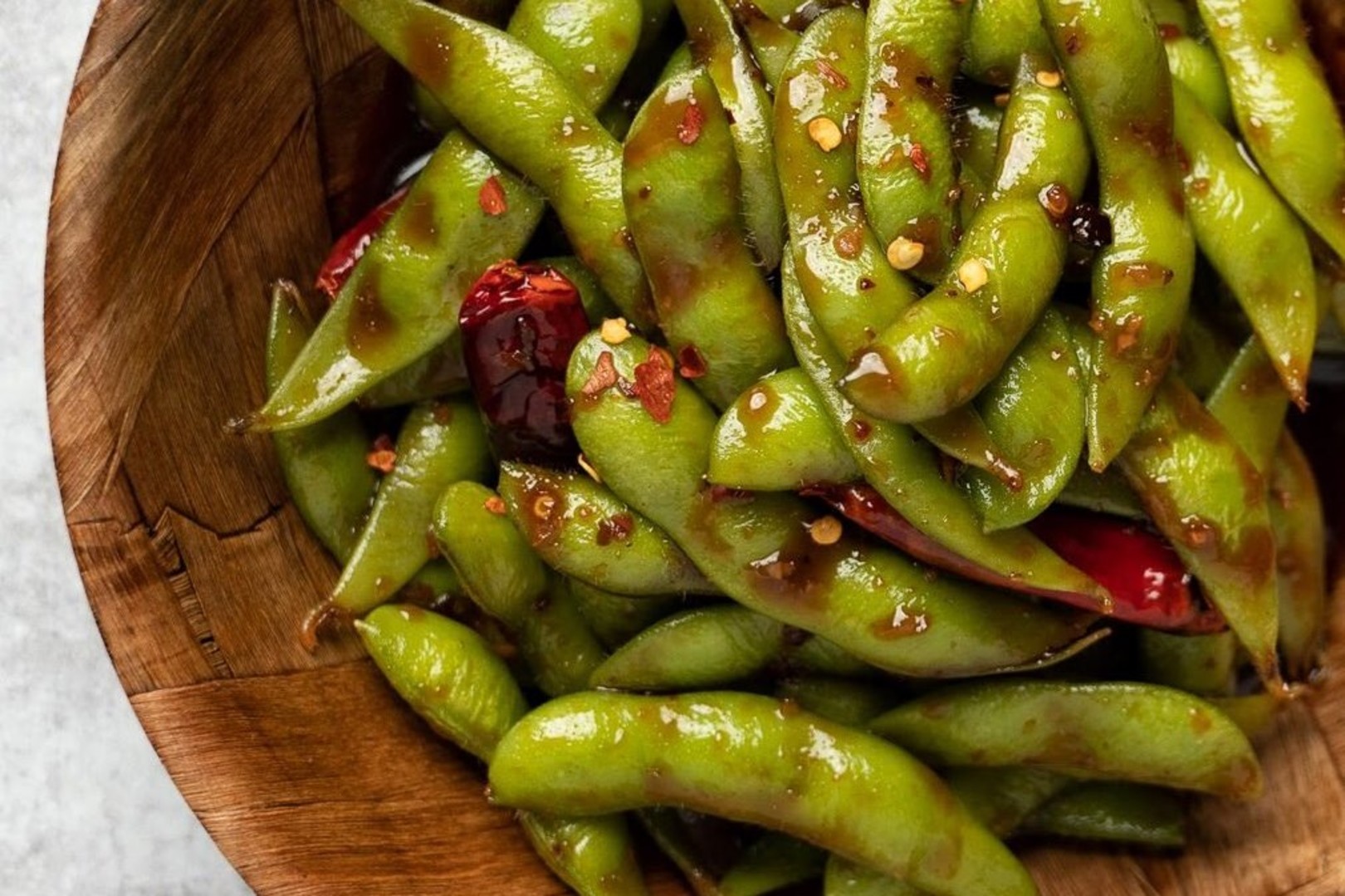 Spicy Garlic Soy Edamame